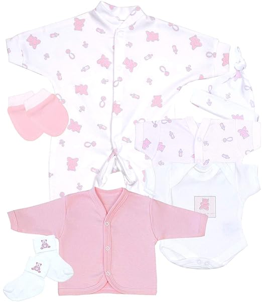 BabyPrem 7 Piece Premature Baby Clothes Starter Pack 1.57.5lb PINK