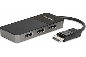 StarTech.com 3-Port DisplayPort 1.4 Splitter, DisplayPort to 3x DP Multi-Monitor Adapter, Triple 4K Computer MST Hub, USB Bus-Powered, Windows Only (MST14DP123DP)