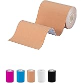 Extra Wide Kinesiology Tape, Pain Relief and Muscle Support for Back Shoulder Ankle Knee, Football Turf Tape for Turf Burn, 4 in x 16.4 Ft, Skin