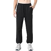 RRvane Men's Fleece Elastic Bottom Joggers, Soft Sweatpants for Man, Loose Fit Athletic Pants with Pockets