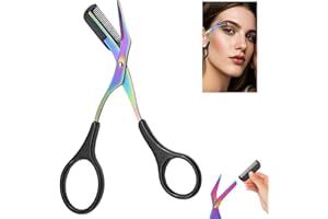 JILITSE Premium 2 in 1 Non Slip Eyebrow Trimmer Scissors with Comb, Ideal Makeup Tool for Men and Women, Perfect for Precise Hair Removal and Grooming, Black
