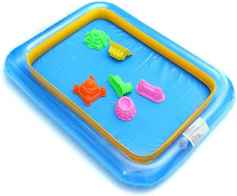 Funny Kid Square Inflatable Elevated Large Sandbox Tray Castle Stacking Play Toy