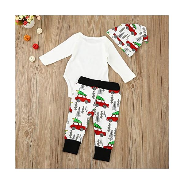 Newborn Baby family outfits Romper Tops +christmas tree Pants Outfit 3Pcs Set - Image 4