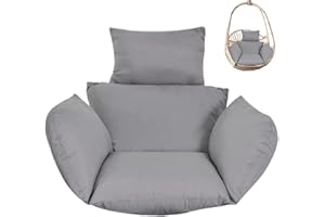 Egg Chair Cushion Replacement Cotton Stuffed Polyester Egg Chair Cushion Water & Sun Resistant Hanging Seat Pad for Indoor Ou