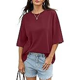 EasyGala Womens Cotton Oversized T Shirts Drop Shoulder Half Sleeve Boxy Tops Crewneck Loose Fit Short Sleeves Tee 2026
