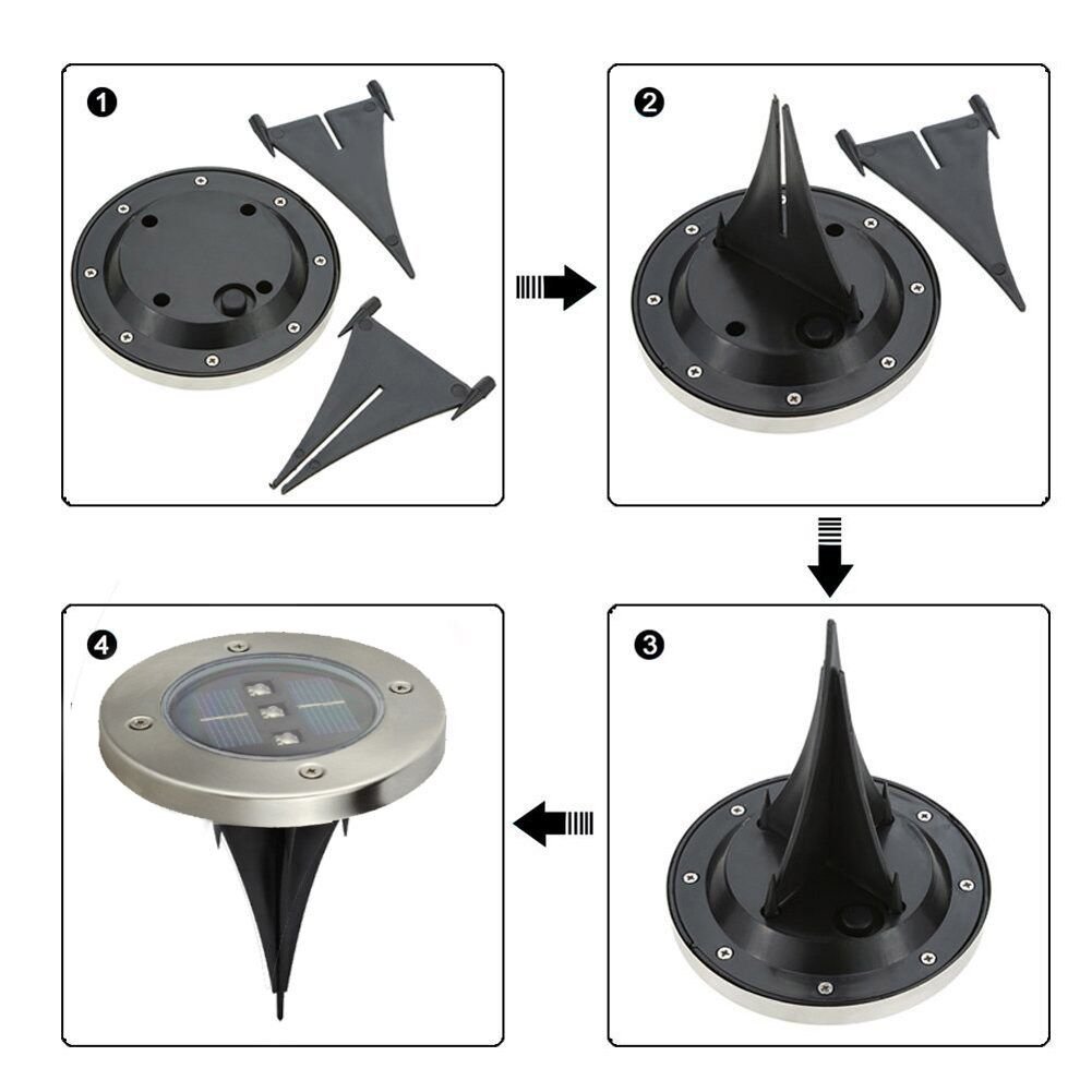 In-Ground Lights 4 Pack Solar Powered Ground Light Outdoor Lights Waterproof LED Solar Path Lights Garden Landscape Lighting forYard,Driveway,Lawn,Pathway (Warm White)