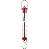 Eisco Acrylic Spring Scale, 20N/2kg, 0.4N/40g Increments, Twist Zero Screw | Fine Step Measurements, Fast Re-Zero Between Trials, Transparent Tube, Acrylic Body for Labs &amp; Classrooms, Spring Force Gauge