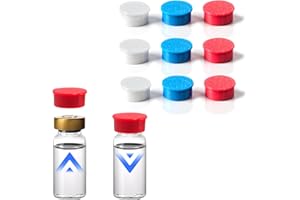 BANTLOU 9 Pack 13mm Protective Vial Caps for 3ml Vials[Easy Identification & Lab Sample Organization][Reusable Plastic Safety Covers] 3ml Vials for Injection