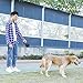Qimh Retractable Dog Leash, 16ft Nylon Tape Heavy Duty Dog Walking Leash Rope for Small Medium Large Up to 110lbs, 360° Tangle Free, Soft Handle, Reflective Ribbon with One-Handed Brake and Waste Bag