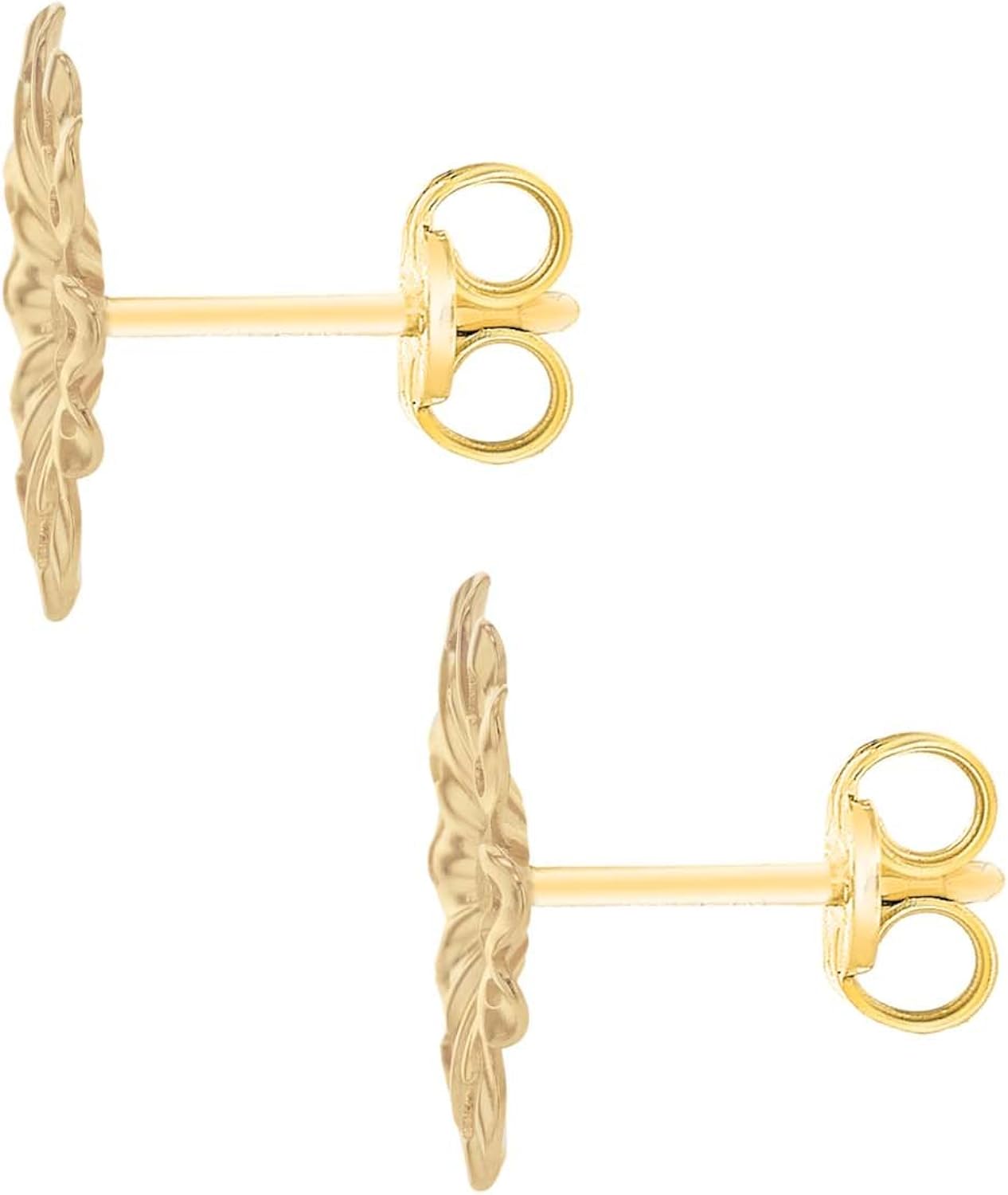 CARISSIMA Women's 9 ct (375) Yellow Gold Satin and Polished 9.5 mm Stud Earrings - Image 4