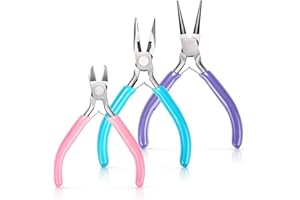 Jewelry Pliers, 3pcs Pliers for Jewelry Making, Jewelry Pliers Set Includes Needle Nose Pliers/Round Nose Pliers/Wire Cutter 