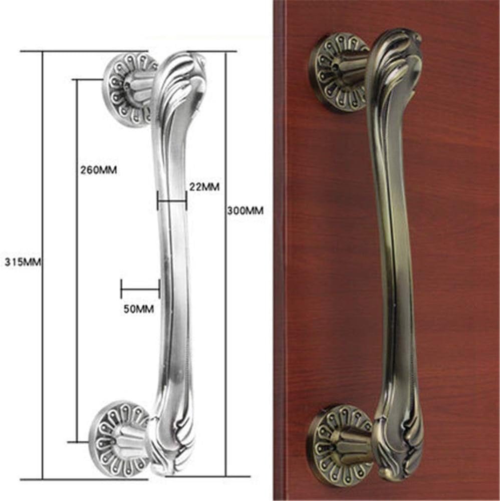 YBWEN Barn Door Handle 1PC Zinc Alloy Wooden Door Handle Villa Door Large Handle Sliding Door Handle Antique Wooden Door Handle Rustic Vintage Pull (Color : C2, Size : 315MM)