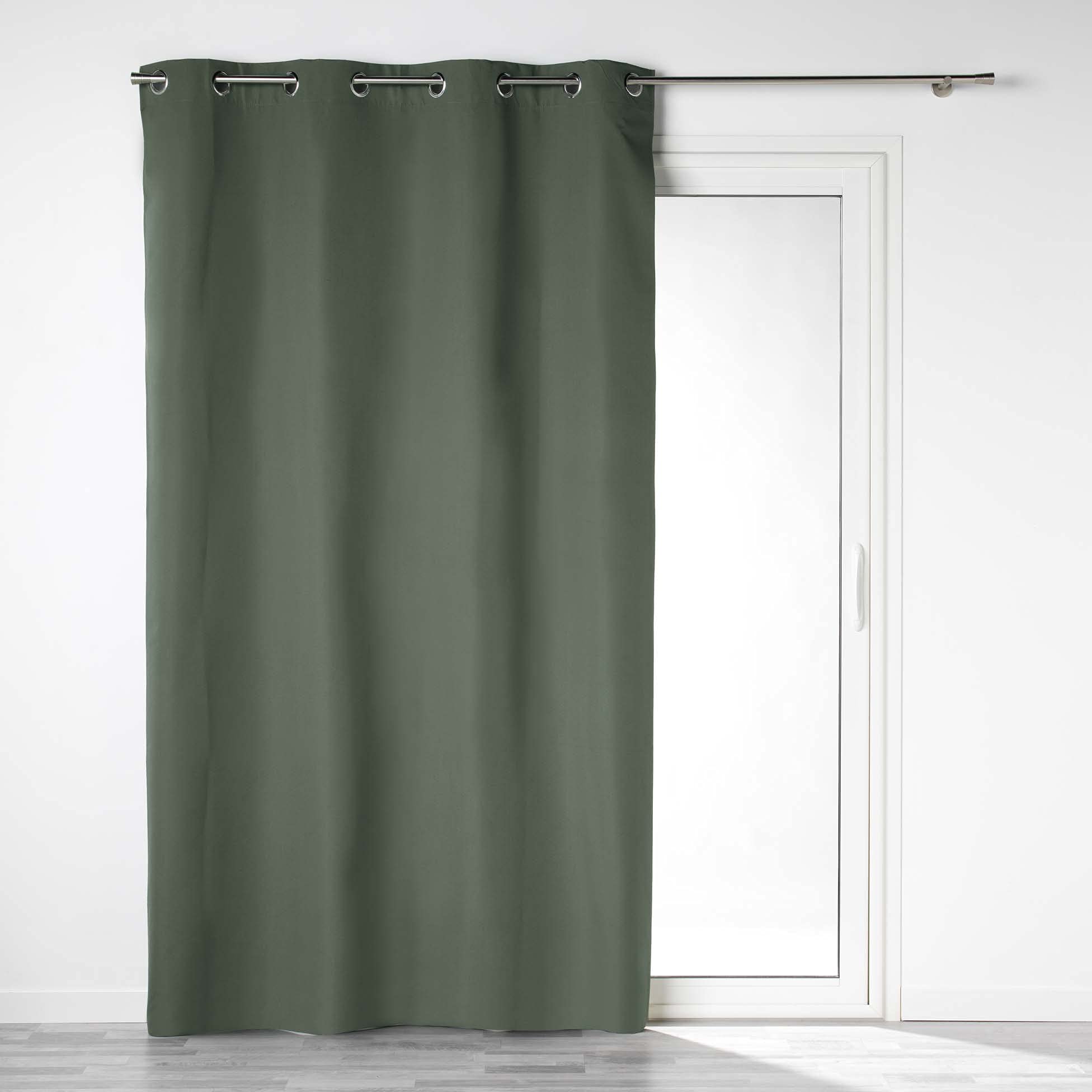 Douceur d'Intérieur Eyelet Curtains Green 140 x 260 cm