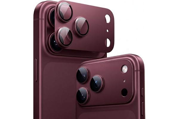 TORRAS for iPhone 18 Pro Max Camera Lens Protector, One-Piece, Burgundy | Full Camera Island Coverage, Metal Frame, 9H+ Glass