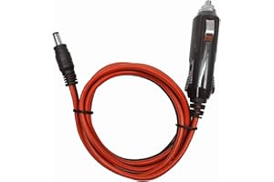 AEISVIK DC Car Charger - 4ft Power Supply Cord, 12-24V, Cigarette Lighter to DC 5.5mm x 2.1mm Connector for Portable Devices