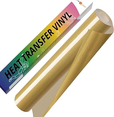 HTVRONT Gold HTV Vinyl Roll 12in x 10ft PU For Cutter Machines