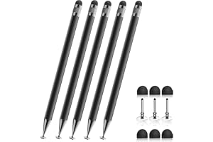 Bopomofo Stylus (5 Pcs),2-in-1 Stylus Pen for Touchscreen, High Precision and Sensitivity, Suitable for iPhone/ipad/Android Tablets, Compatible with Touch Screens,Black
