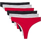 Tommy Hilfiger womens Logo Waistband Micro Thong 6 Pack