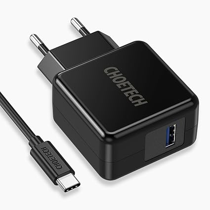 Quick Charge 3.0 Wall Charger CHOETECH 18W USB Ladegerät mit USB Typ C Kabel für Galaxy Note 8, S8, S8 Plus,Nokia 8, LG G6, L