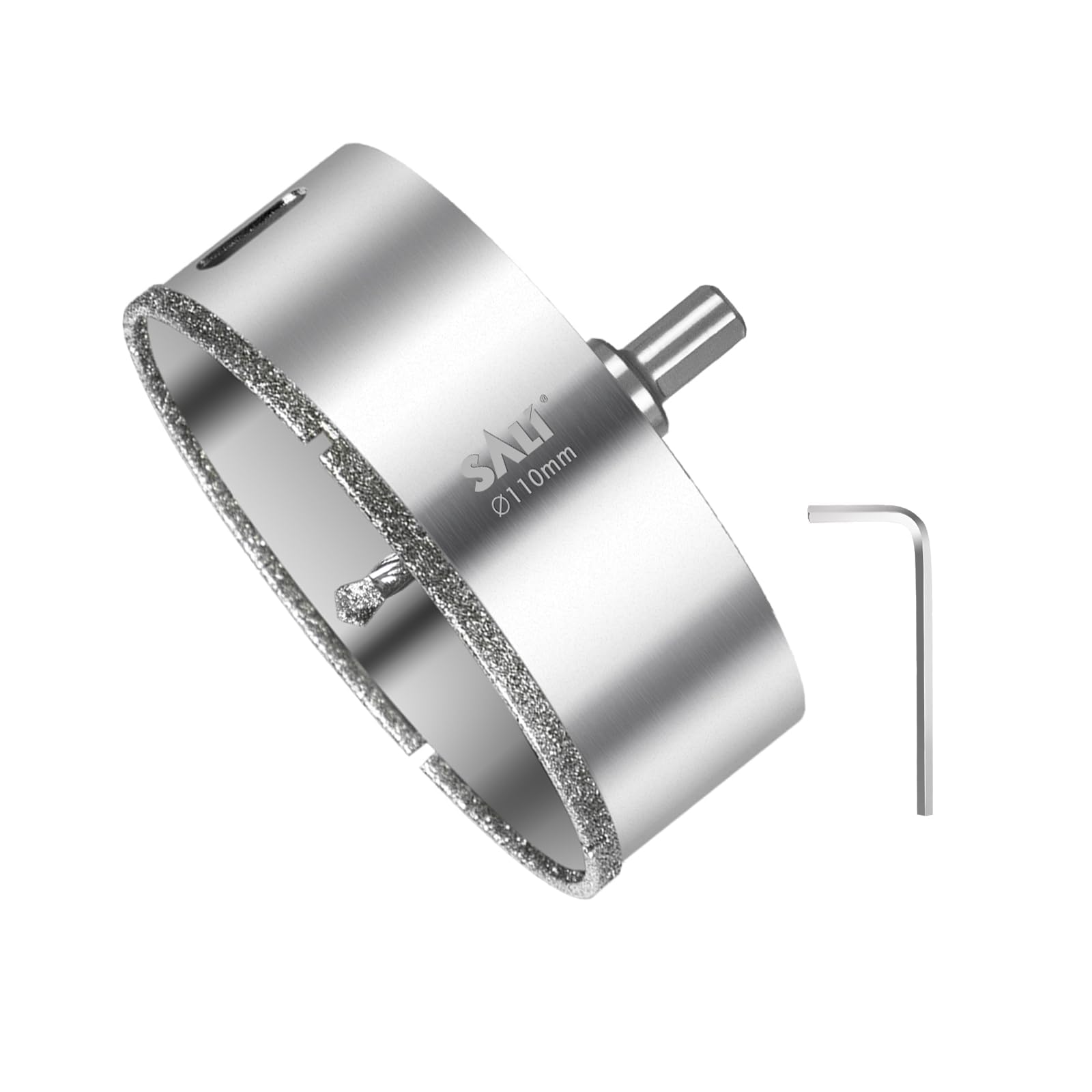SALI Diamond Drill Bit 110 mm Diamond Hole Saw Drill with Center Guide Bit Glass Hole Saw Core Drill Bit for Glass/Tile/Ceramic/Marble/Limestone/Fiberglass/Porcelain Cutting