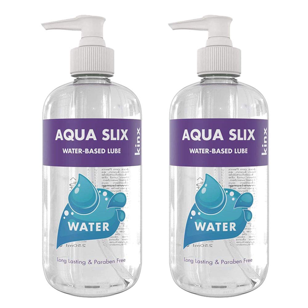 Kinx Aqua Slix Water Based Transparent Lubricant, 250 ml, Transparent, Pack of 2
