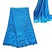 KENLACE 5 Yards/Lot African Lace Fabric Swiss Voile Lace Emboridery French Mesh Lace Fabric Material (SKY blue)
