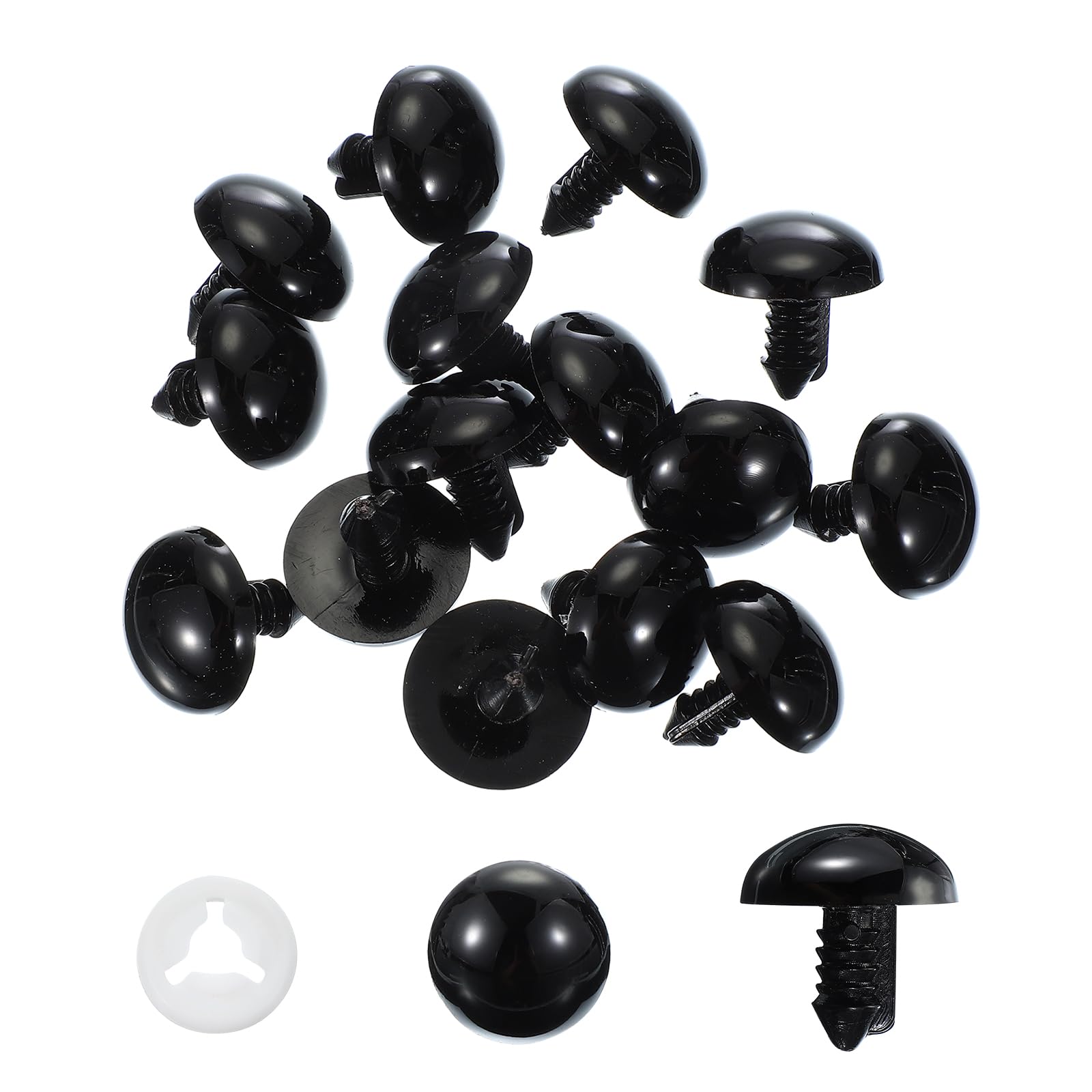 PATIKIL 24mm Safety Eyes, 20 Pcs Plastic Craft Eyes with Protective Film Safety Eyes with Washers for Stuffed Animals Crochet Toys Dolls DIY Craft Making, Black