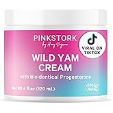 Pink Stork Wild Yam Cream for Hormone Balance | Doctor-Formulated | Topical Alternative to Supplements for Women | PMS, Fertility, Perimenopause, Menopause Support - Unscented, 4 oz, 1 Month Supply