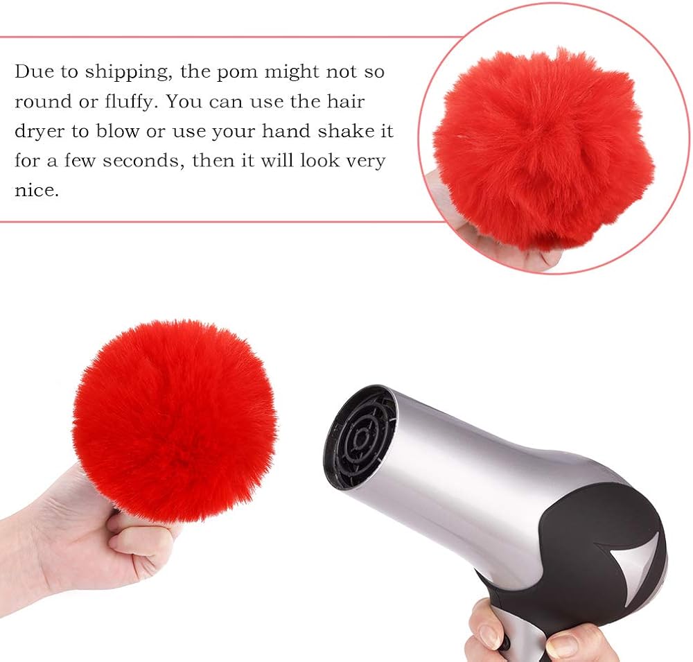 Auihiay 18 Pieces Pom Poms Keychains Fluffy Pompoms Keychain Faux Rabbit Fur Pompoms Keyring at  Women’s Clothing store
