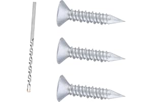 Bobibbi 1/4 x 1-1/4" 410 Stainless Steel Flat Head Tapcon Concrete Screw Anchor, for Anchoring to Masonry, Block or Brick (50Pcs/Box)
