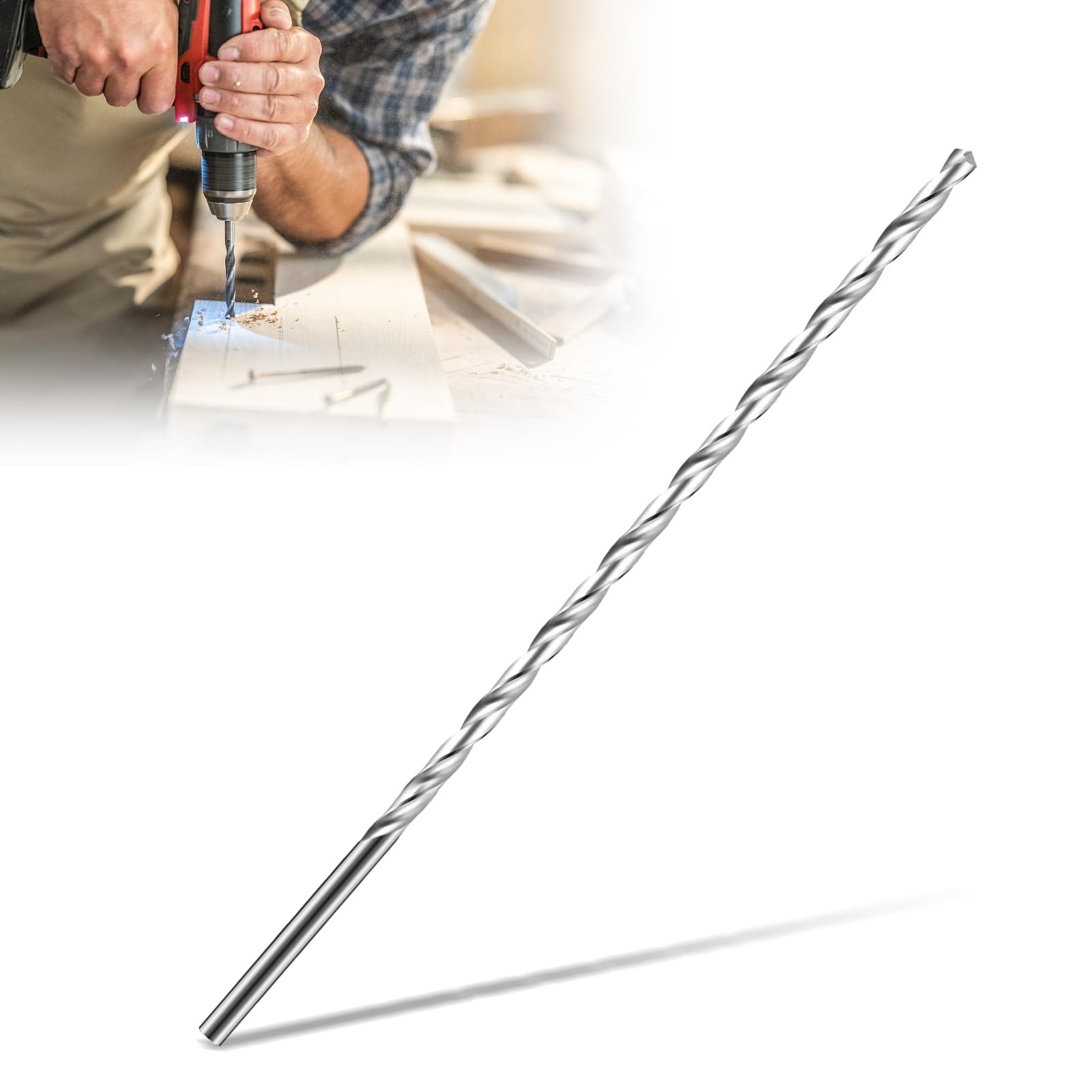5mm Extra Long Drill Bit, 200mm HSS Titanium Twist Drill Bit Set, 5mm Long Wood Drill Bit, Multi Drill Hole Tool, Straight Shank Auger Drill, Suitable for Wood, Aluminum, Plastic