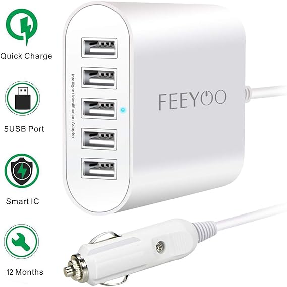Usb Car Charger Feeyoo 45w Rapid Usb Car Charger 5 Ports 12v 24v