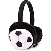 JIAHG Boys Girls Cute Cartoon Football Winter Warm Earmuffs Soft Faux Fur Ear Warmers Kids Outdoor Thermal Plush Ear Muffs