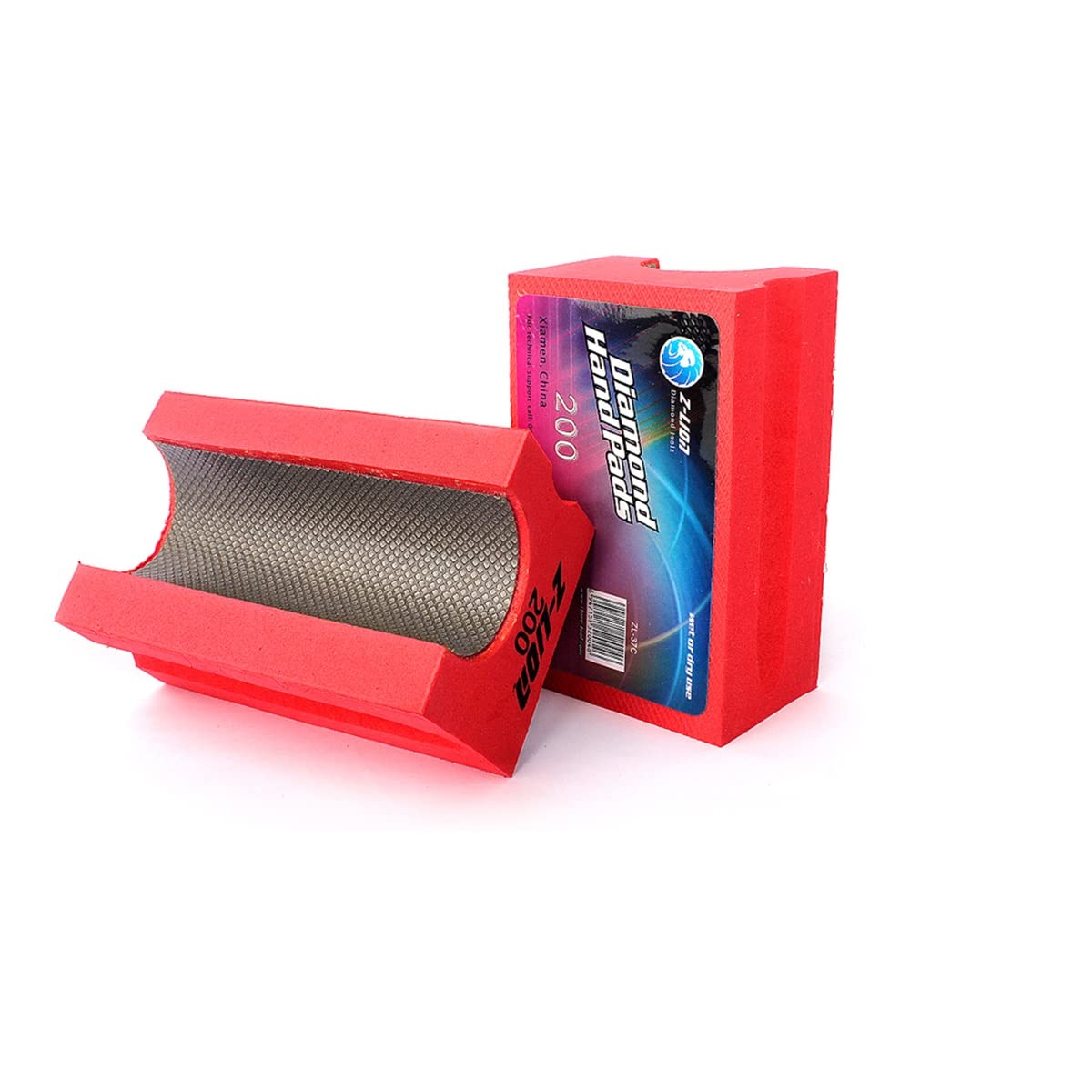 Boxonly Electroplated Diamond Sanding Blocks 200 Grits V30 Polishing Grinding Hand Pads Block for Granite Marble Glass Stone