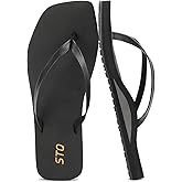 STQ Women's Square Toe Flip Flops Orthopedic Beach Sandals Summer Arch Support Comfortable Casual Outdoor