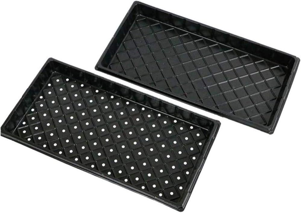 Leikance Plant Growing Trays,Garden Seed Nursery Trays Plastic Propagation Trays 2PCS (With or without holes)