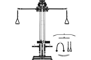 GMWD Cable Machine Home Gym, Wall Mounted Cable Machine with Dual Swivel Arms and 22 Adjustable Positions, All-in-One Cable Crossover Machine for Home Gym, Black