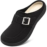 JOINFREE Womens Slippers Wide Slip on Mules Adjustable Diabetic Slipper Warm Memory Foam House Slippers for Edema Swollen Bunions Indoor & Outdoor