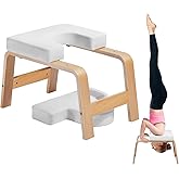 VEVOR Yoga Headstand Bench, 300 lbs Capacity Yoga Inversion Chair for Family Gym, Headstand Trainer with Wood Frame & PU Pad,