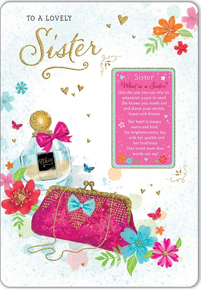 Regal Publishing Sentiment Birthday Card Sister - 9 x 6 inches, C80588