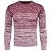 AOWOFS Men's Fashion Slim Fit Pullover Casual O- Neck Gradient Color Warm Knitted Sweater