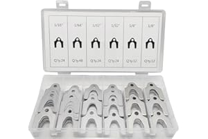 AUCELI 144 Pieces Auto Alignment Body Shims with Storage Box, 1/8" 1/16" 1/32" 1/64" Adjusting Body Parts or Camber Shims Assortment Kit, Universal Vehicle Repair Accessories for Car, SUV, Truck, RV