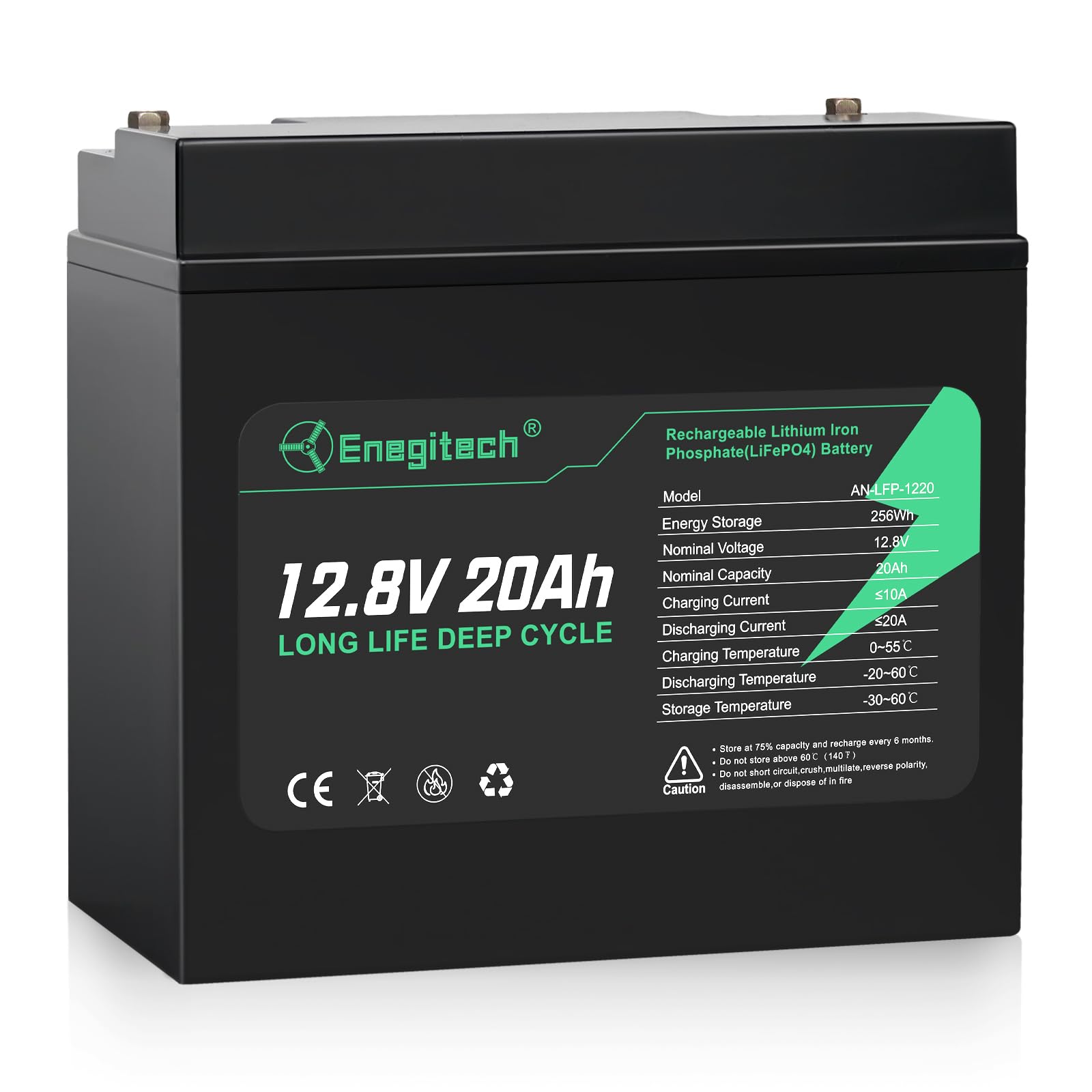 Photo 1 of 12V 20Ah LiFePO4 Lithium Battery, 2000+ Deep Cycles Rechargeable Battery, Built-in 20A BMS, Perfect for Solar Power, Fish Finders, Outdoor camping, Power Wheels, Ham Radio, Small UPS and More