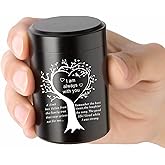 MOSURNSJWY 2.75 Inches Small Aluminum Mini Urn for Ashes - Tree of Life Design, Black, MOSY0024-B1