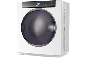 PETSITE Portable Clothes Dryer, Electric Compact Laundry Dryer w/ 3 Heating Levels, IHS & ECO Mode, Stainless-Steel Drum, Overheat Protection, 8.8 lbs Capacity, Ideal for Apartment, Home, Dorm, 1400W, White