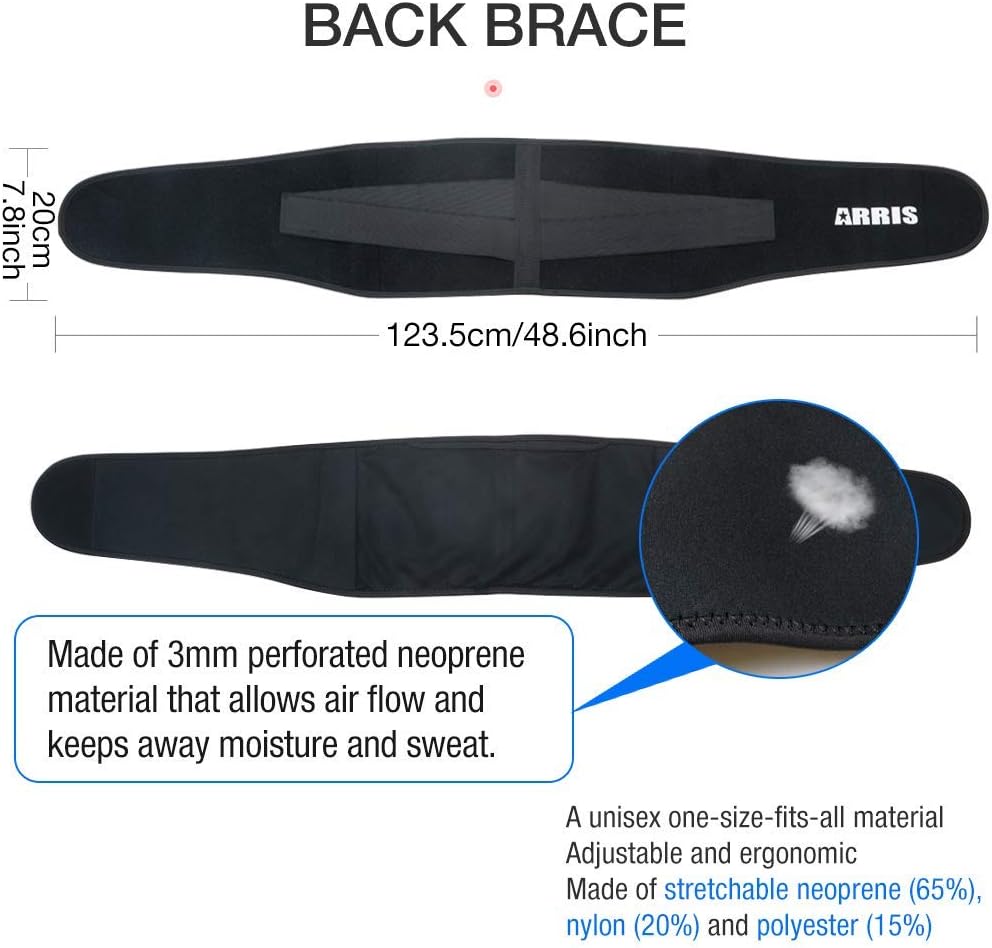 ARRIS Ice Pack for Back Pain Relief, Hot & Cold Lower Back Brace Wrap