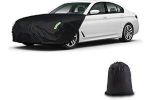Federedevo Universal Car Engine Cover for Sedans/Hatchbacks (L: 181-205in x 65-73in), Car Hood Cover with Reflective Straps, Elastic Band & Hook