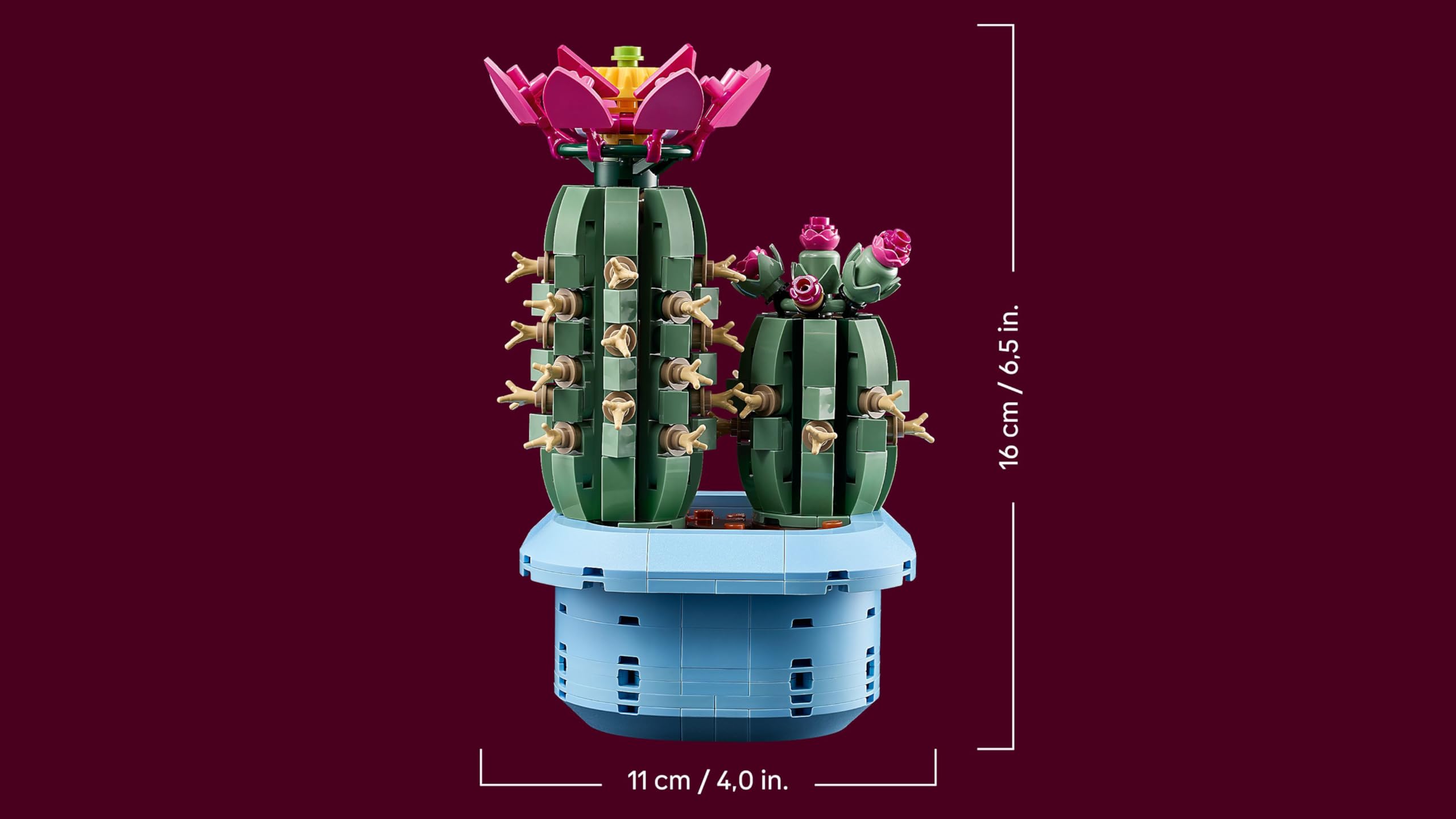 LEGO Botanicals Blühender Kaktus - Set mit Kunstpflanze mit 2 Kakteen & künstlichen Blüten - DIY Deko - Geschenkidee zum Geburtstag für Mädchen ab 9 Jahren & Erwachsene Pflanzenliebhaber - 11509 8