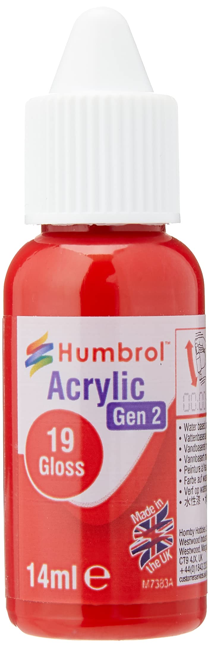 Humbrol No.19 Red - Gloss Acrylic Paint 14ml DB0019