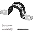 Oovivat Pipe Clamps NPS 3/4 Inches （Φ27MM）- 304 Stainless Steel & Rubber Lining 10 Pack